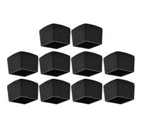 cyclingcolors 10x Embout Capuchon Caoutchouc de Tube Enveloppant Bouchon carré Cape Flexible Meuble Outillage Table Noir, 20x20mm