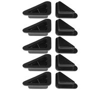 cyclingcolors 10x Embout patin pied meuble étagère guide angle plastique noir protection, hauteur 15mm