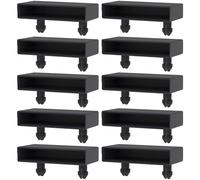 cyclingcolors 10x Embout Support Latte Simple 53 x 8 mm Plastique pour sommier Cadre métal Embout lit Meuble Fixation Clips Tenon, Noir