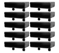 cyclingcolors 10x Embout Support Latte Simple 63 x 12 mm Plastique pour sommier Cadre métal Embout lit Meuble Fixation Clips Tenon, Noir