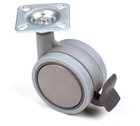 cyclingcolors 1x roulette pivotante meuble 60 mm souple avec frein support platine 47 x 47 mm universelle charge max 50kg roue chariot caisson gris