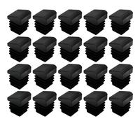 cyclingcolors 20x Bouchon Tube Chaise carré Embout rentrant Noir incliné Pied Meuble Protection Plastique, 25x25mm