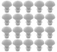 cyclingcolors 20x Embout Tube ailettes Cache Rond Semi-sphérique Plastique pour Trou Ø 7,5 à 9mm Bouchon Protection Pied Meuble Patin, Ø 15,5mm Blanc