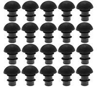 cyclingcolors 20x Embout Tube ailettes Cache Rond Semi-sphérique Plastique pour Trou Ø 7,5 à 9mm Bouchon Protection Pied Meuble Patin, Ø 15,5mm Noir