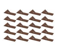cyclingcolors 20x Equerre d'angle connecteur plastique 30 mm 2 trous avec cache meuble étagère universel fixation à visser, marron foncé
