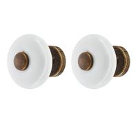 cyclingcolors 2x bouton de tiroir porcelaine céramique 30 mm insert laiton marron patiné meuble vintage antique style porte poignée commode armoire maison avec vis