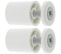 cyclingcolors 2x Butée d'arrêt de lame finale de volet roulant ronde 15mm Ø22mm en PVC avec rondelle et vis Store Fenêtre Enroulement Déroulement Coffre Menuiserie, blanc