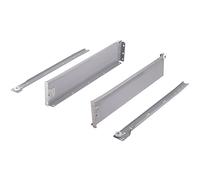 cyclingcolors 2x coulisse à galets avec côtés pour tiroir bois meuble rail glissière à rouleaux, hauteur 86mm, longueur 450mm, 25kg, gris