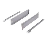 cyclingcolors 2x coulisse à galets avec côtés pour tiroir bois meuble rail glissière à rouleaux, hauteur 86mm, longueur 400mm, 25kg, gris