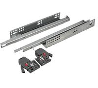 cyclingcolors 2x coulisse à sortie partielle cachée invisible meuble tiroir rail glissière avec ferrure, longueur 350mm, 25kg, avec amortisseur