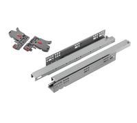 cyclingcolors 2x coulisse à sortie totale cachée invisible meuble tiroir rail glissière avec ferrure, longueur 400mm, 40kg, avec amortisseur et mouvement synchronisé