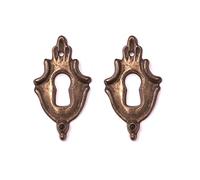 cyclingcolors 2x entrée de clé ronde 26 x 47 mm malle meuble ancien vintage antique époque finition bronze