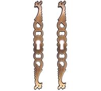 cyclingcolors 2x Entrée de coq main gauche en zamak finition laiton vieilli hauteur 145mm entraxe 130mm Rustique Serrure Ancien Décoration Vintage Meuble