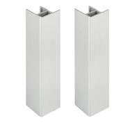 cyclingcolors 2x Jonction de plinthe 120mm finition aluminium brossé Cuisine Raccord Connecteur Pied de meuble Profil PVC Plastique