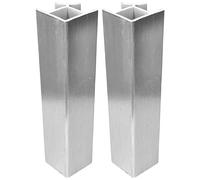 cyclingcolors 2x Jonction de plinthe 90° en PVC Connecteur Socle Cuisine Raccord Profil, hauteur 150mm finition aluminium brossé