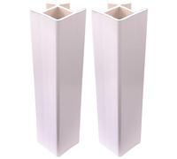 cyclingcolors 2x Jonction de plinthe 90° en PVC Connecteur Socle Cuisine Raccord Profil, hauteur 150mm finition blanc