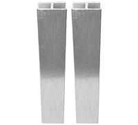 cyclingcolors 2x Jonction de plinthe droite en PVC Connecteur Socle Cuisine Raccord Profil, hauteur 150mm finition aluminium brossé