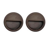cyclingcolors 2x Poignée de meuble ronde encastrable diamètre 54 mm plastique placard porte cuisine armoire tiroir buffet maison, marron foncé