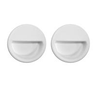 cyclingcolors 2x Poignée de meuble ronde encastrable diamètre 54 mm plastique placard porte cuisine armoire tiroir buffet maison, blanc
