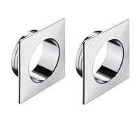 cyclingcolors 2x Rosace de bouton poussoir carrée en plastique pour épaisseur de porte 19mm Verrou Fermeture Caravane Sécurité Push-lock, chromé poli