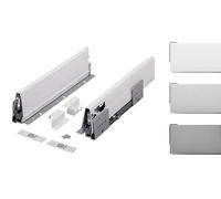 cyclingcolors 2x tiroir complet avec coulisse + côté + support de façade + support de dos + cache + vis, bricolage, DIY, meuble, cuisine, hauteur 86mm, longueur 450mm, titane