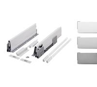 cyclingcolors 2x tiroir complet avec coulisse + côté + support de façade + support de dos + cache + vis, bricolage, DIY, meuble, cuisine, hauteur 140mm, longueur 450mm, gris, reling carré