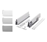 cyclingcolors 2x tiroir complet avec coulisse + côté + support de façade + support de dos + cache + vis, bricolage, DIY, meuble, cuisine, hauteur 140mm, longueur 450mm, gris, reling carré
