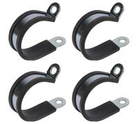 cyclingcolors 4x Collier de Serrage Métallique avec Insert Caoutchouc Fixation Tube P Clip Serre Cable Tuyau Conduit Collier, 32mm