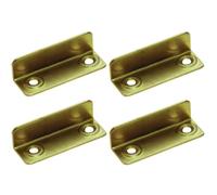 cyclingcolors 4x Gâche équerre à visser 36 x 10mm en acier finition laitonée Serrure Verrou Porte Meuble Came Batteuse