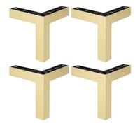 cyclingcolors 4X Pied de Meuble 115 x 115 mm Hauteur 120 mm Plastique réglage 7 mm Support Universel canapé Armoire Cuisine Salle de Bain, Or Mat