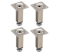 cyclingcolors 4X Pied de Meuble 25 x 25 mm Hauteur 100 mm métal réglage 7 mm Support Universel canapé Armoire Cuisine Salle de Bain, Chrome Mat
