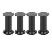 cyclingcolors 4X Pied de Meuble 32 mm Hauteur 100 mm Aluminium réglage 10 mm Support Universel canapé Armoire Cuisine Salle de Bain, Noir Mat
