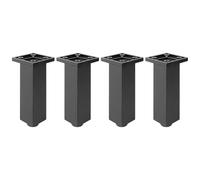 cyclingcolors 4X Pied de Meuble 33 x 33 mm Hauteur 100 mm Plastique réglage 10 mm Support Universel canapé Armoire Cuisine Salle de Bain, Noir Mat