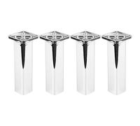 cyclingcolors 4X Pied de Meuble 38 x 38 mm Hauteur 150 mm réglage 10 mm Plastique Support Universel canapé Armoire Cuisine Salle de Bain, Chrome