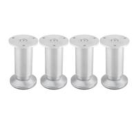 cyclingcolors 4X Pied de Meuble 50 mm Hauteur 80 mm Aluminium réglage 10 mm Support Universel canapé Armoire Cuisine Salle de Bain, Aluminium brossé