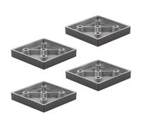 cyclingcolors 4X Pied de Meuble 60 x 60 mm Hauteur 10 mm Plastique Support Universel canapé Armoire Cuisine Salle de Bain, Noir