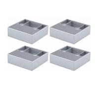 cyclingcolors 4X Pied de Meuble 60 x 60 mm Hauteur 20 mm Plastique Support Universel canapé Armoire Cuisine Salle de Bain, Gris