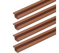 cyclingcolors 4x Rail de guidage 1 mètre pour porte coulissante en plastique Meuble Ferrure Guide Coulisse Glissière Insert Garniture Placard Armoire Dressing, marron