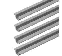 cyclingcolors 4x Rail de guidage 1 mètre pour porte coulissante en plastique Meuble Ferrure Guide Coulisse Glissière Insert Garniture Placard Armoire Dressing, gris