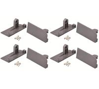 cyclingcolors 4x support de façade 86mm gris pour tiroir intérieur avec reling frontal rond coulisse meuble cuisine