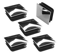 cyclingcolors 5x Bouchon de tube chromé brillant embout carré acier meuble décoratif insert à ailette (40x40mm)
