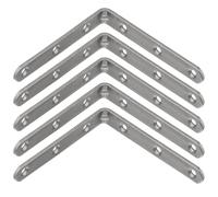 cyclingcolors 5x Équerre de fixation métal acier à nervure à visser 90 degrés meuble support renfort mural universel tablette fixation, 120 x 120 mm
