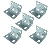cyclingcolors 5x Équerre de fixation métal acier à nervure plaque d'angle à visser 90 degrés meuble support renfort mural universel tablette fixation, 50 x 41 x 32 mm