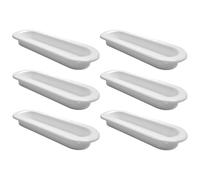 cyclingcolors 6x Poignée de meuble encastrable 31 x 88 mm plastique placard porte cuisine armoire tiroir buffet maison, blanc
