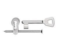 cyclingcolors Insert de clé L pour serrures à mortaiser avec clé nickelée et vis de têtière M5x60 détachée Serrure à gorge Adaptateur Cylindre Verrou Sécurité Garniture, fermeture 1