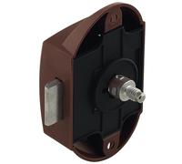 cyclingcolors Serrure espagnolette à poussoir grand modèle axe 25mm en plastique idéal bateaux caravanes vans Verrou Fermeture Sécurité Bouton Push-lock, marron foncé
