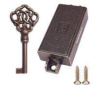 cyclingcolors Serrure espagnolette brun bronze clé remplacement meuble buffet ancien décoration rustique armoire vintage, droite