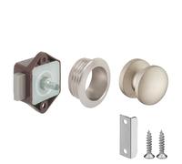 cyclingcolors Serrure verrou avec bouton Push-lock mini poussoir axe 15mm poignée rosace idéal bateaux caravanes camping car van fermeture sans clé, marron foncé