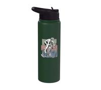CYCLISTE DE COURSE RAPIDE EN VERT ROUGE BLEU Stainless Steel Insulated Water Bottle