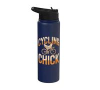 Cycliste drôle poussin cycliste Stainless Steel Insulated Water Bottle